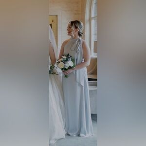 Elegant Light Blue Sleeveless Dress